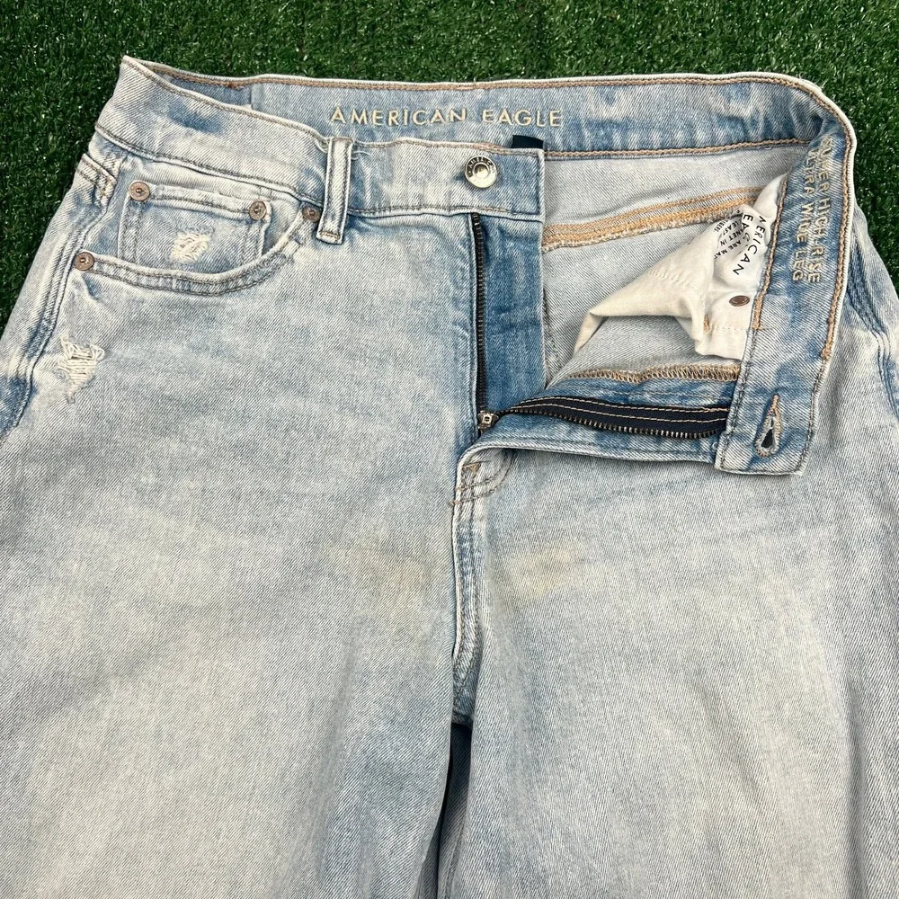 American Eagle Super High-Rise Ultra Wide Leg Jeans Women's 4 Short 28x28.5 Blue